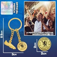Chelsea F.C. Keyring And Pin Badge Gift Set Supporters Gear - Gold - View 6