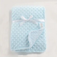 1pc Double Layer Baby Blanket, Dotted Plush Tactile Blanket, Stroller Blanket For Autumn/Winter
