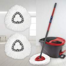 1/2pcs Mop Replacement Heads Compatible With O-Cedar/Viled EasyWring Spin Mop -Washable Microfiber Spin Head Refills-Easy Cleaning Mop Head Replacement,Cleaning,Kitchen - 白色 - 查看 7