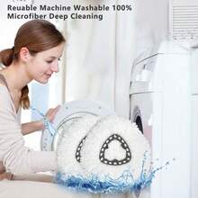 1 đầu lau nhà thay thế tương thích với cây lau nhà O-Cedar/Viled EasyWring Spin Mop - Đầu lau bằng sợi nhỏ có thể giặt được - Đầu lau nhà thay thế dễ vệ sinh, Vệ sinh, Nhà bếp - trắng - Xem 3