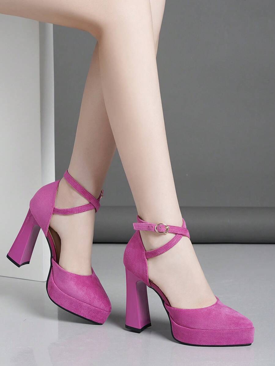 Women Fashion High Platform Hollow Shoes Super High Heels Available In