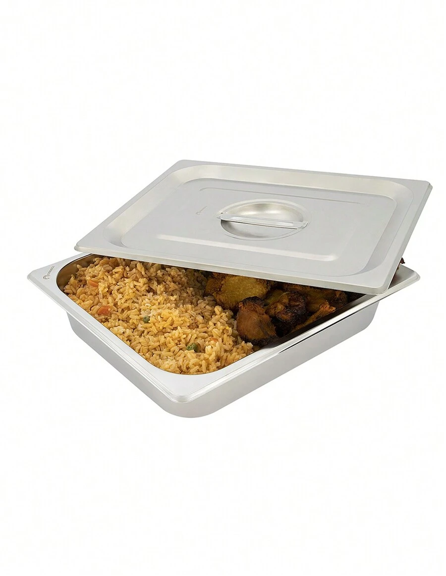 Inserto Acero Inoxidable 1/2 con Tapa 10 cm - Gris - Ver 1