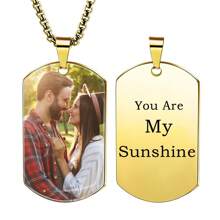 Gepersonaliseerde 18K vergulde roestvrijstalen foto-hondenpenningketting, gepersonaliseerde kleurrijke fotoketting, cadeau voor geliefden, verjaardag/Thanksgiving/Valentijnsdag/Kerstmis