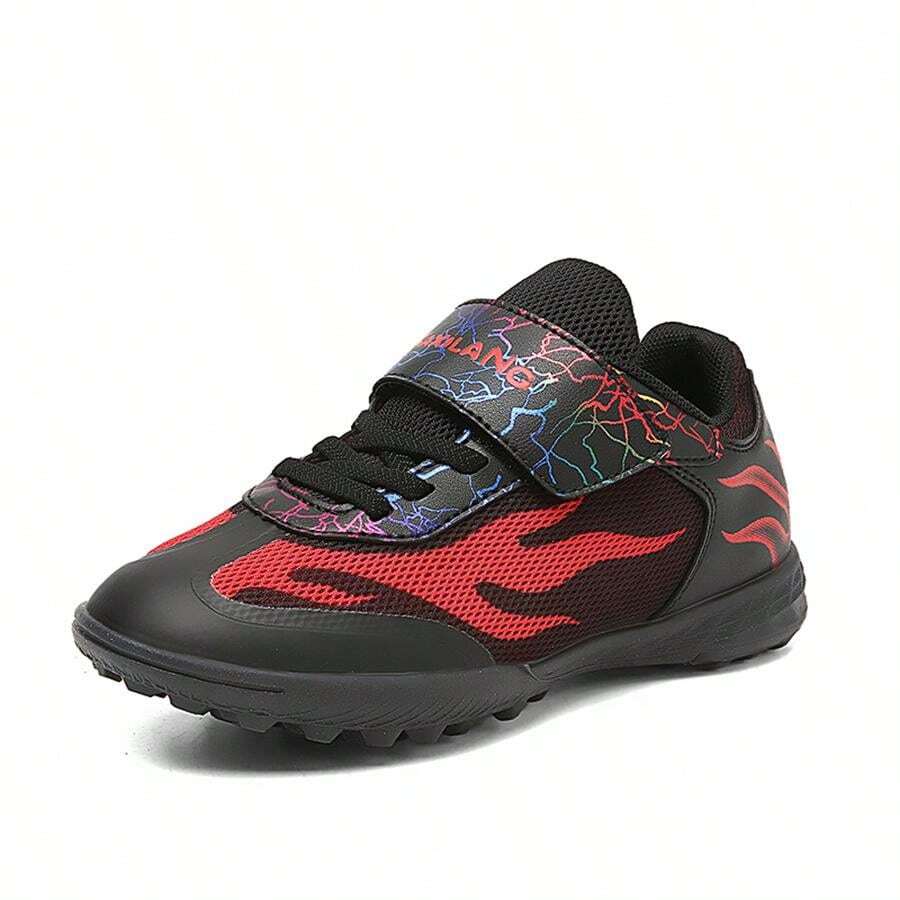 Kids' Football Cleats With Mesh And Hook And Loop Closure SHEIN