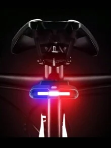 Luz Trasera Para Bicicleta Recargable Panel Solar O Via Usb Reflector Seguridad de 130 Lúmenes Para Ciclistas, Patin Eléctrico Scooter Patineta Patines - Negro - Ver 1