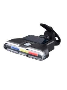 Luz Trasera Para Bicicleta Recargable Panel Solar O Via Usb Reflector Seguridad de 130 Lúmenes Para Ciclistas, Patin Eléctrico Scooter Patineta Patines - Negro - Ver 4