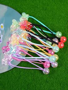 6/7/14pcs AB Color Beaded Double-Ended Hair Scrunchies, Y2K Fairy Punk Style Hair Accessories Set For Women/Women, Suitable For Casual Daily, Party, And Decorative Adornment Hair Ties Ponytail Holders Hair Elastics Hair Rope, Hair Bobbles Head Accessories