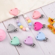 3/6pcs Fashion Decoration Heart-Shaped Silicone Fixing Clip 6 Color Random Set For Assembling Chains, Beads, Pendants, A Variety Of Handmade Accessories Home Decorative Supplies Valentines