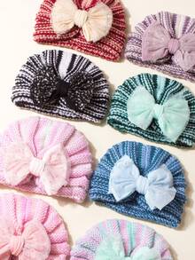 1 Stück Baby Wollmütze mit Schleife, Beanie Mütze für Neugeborene 0-2 JahreBaby Mädchenen Herbstkleidung, Herbst- und Winterwarmer Kopfschutz, Kindermütze für den täglichen GebrBaby Mädchenädchen Winterkleidung, Festtagsdekoration, tägliches Haaraccessoire