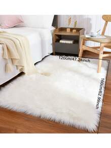 Tapis en fausse fourrure lavable, tapis moelleux pour salon, coureur de tapis, tapis shaggy pour chambre d\"enfants et salon, tapis moelleux en peluche pour la décoration de chambre à coucher, tapis en fourrure de mouton pour chambre à coucher esthétique