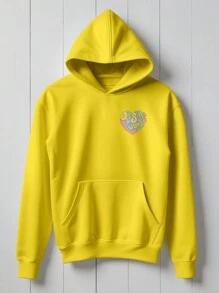 Jesus Messiah Savior Sweatshirt Evangelical Phrase Jesus Love CANGURU 2245 Fluxo Fx - Yellow - View 2