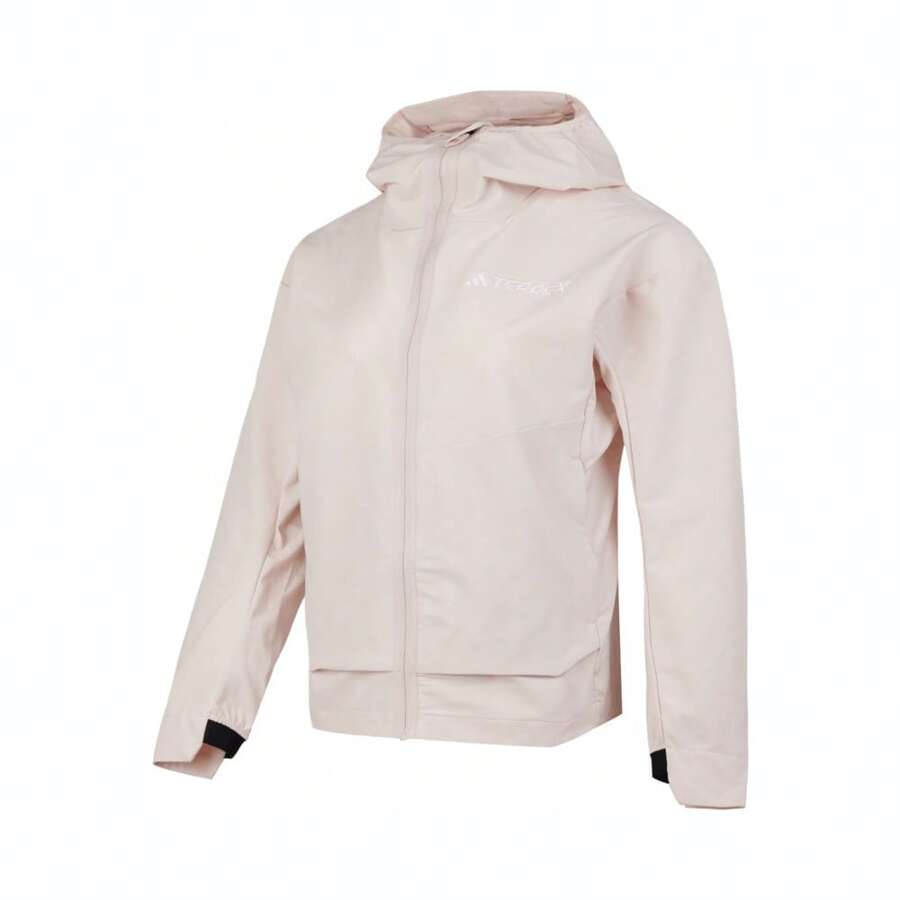 Adidas 女士前拉链长袖简约连帽夹克，休闲日常穿着，2024 年新品 - 棕色 - 查看 1