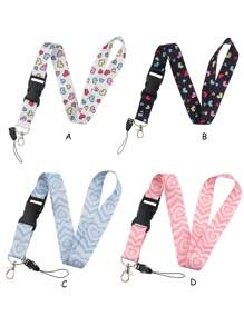 1 条挂绳，可爱花卉图案可拆卸多功能挂绳，适用于工作/学生证、手机、相机、钥匙，适合作为礼物、汽车配件、包包饰品