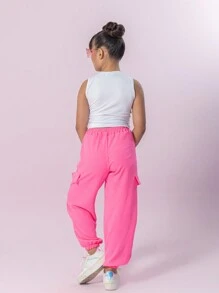 Pink Jogger Set Printed For Kids, Teens, Girls, Sizes 4, 6, 8, 10, 12, 14, 16, Fresh And Light. Immediate Shipping - 黑與白 - 查看 2