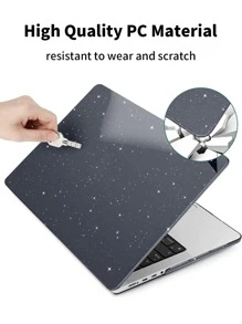 Case Compatible With MacBook , Sturdy Protective Plastic Hard Shell Cover Fit Retina Display Touch ID. (Sparkly Black)
