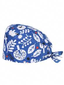 1 pièce Casquette de protection en polyester à motif dessin animé, convient pour dentaire, hôpital, infirmière pédiatrique, vétérinaire, chef, cheveux longs, unisexe, 4 saisons