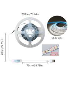 1pc/1m/2m/5m Adjustable Brightness Dual Color Temperature Self-Adhesive LED Light Strip, Multi-Functional Home Use For Wardrobe, Cabinet, Stairs, Indoor Decoration, Smart Light Rope, Bedroom, Living Room Ambient Lighting