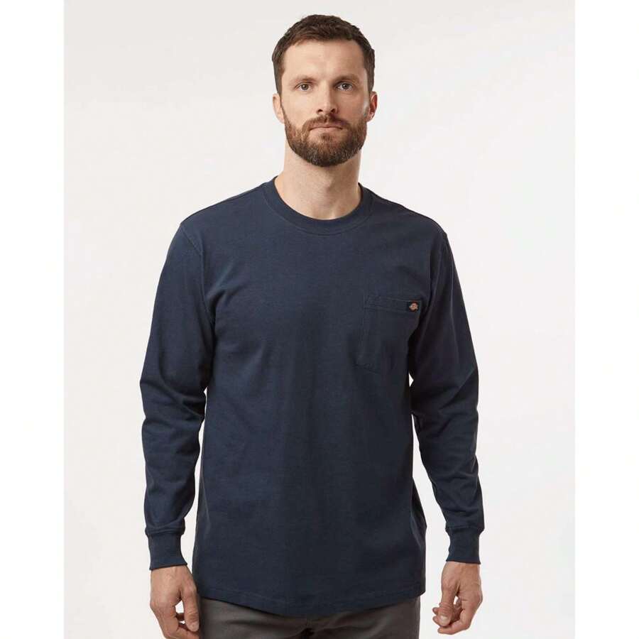 Dickies - Traditional Heavyweight Long Sleeve T-Shirt - WL50 - 深海軍藍 - 查看 1