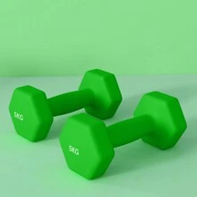 SPORTNOW Set Of 2 Hex Dumbbells, Weights Pair With Non-Slip Grip, Home Gym Fitness Training Equipment - Green - View 9