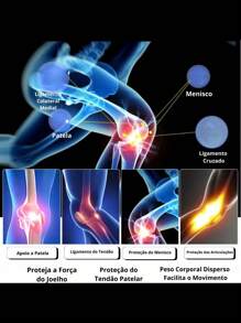 Domeasy Kit Luva e Joelheira de Academia Unissex De Compressão com alívio da dor no joelho nos Treinos Fitness, Musculação, Bike, Cross - Par - Tamanho Ajustavél