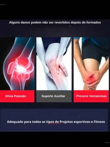 Domeasy Kit Luva e Joelheira de Academia Unissex De Compressão com alívio da dor no joelho nos Treinos Fitness, Musculação, Bike, Cross - Par - Tamanho Ajustavél