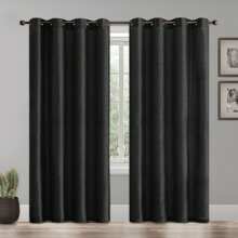 Mocassi Set Of 2 Room Darkening Grommet Top Curtains - 白色 - 查看 4
