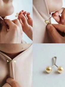 6 Stücke/Set Muslimischer Hijab Schal Clips, Perlendekor Hijab Nadel Accessoires