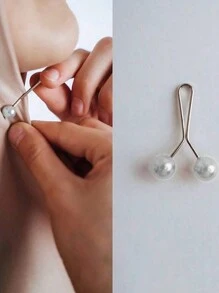 6 Stücke/Set Muslimischer Hijab Schal Clips, Perlendekor Hijab Nadel Accessoires