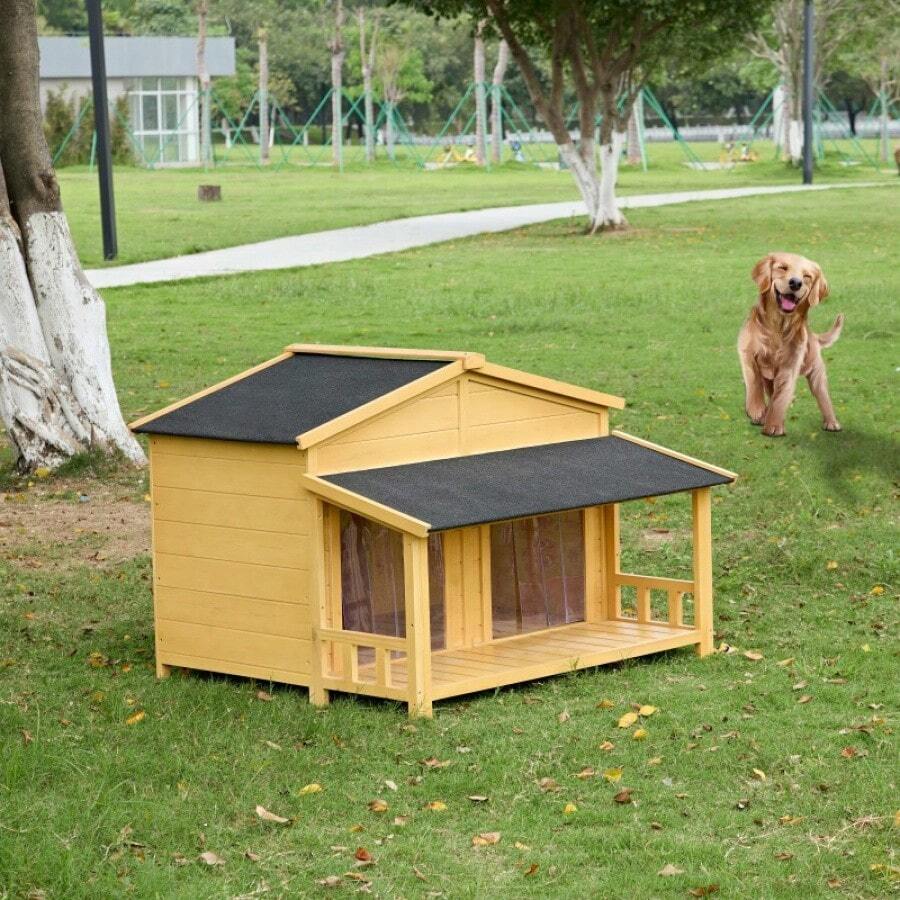 Dog House, Waterproof Dog Cage Kennel, Wooden Outdoor And Indoor Dog