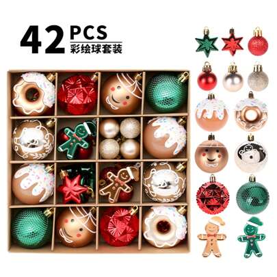 42pcs Christmas Ornament Set - Gingerbread Man, Donut, Christmas Tree Decorations, Christmas Gifts Home Decor Christmas Decorations Room Decor Winter
