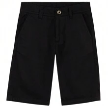 City Comfort Chino Shorts With Adjustable Waist Breathable Cotton - Black - View 1