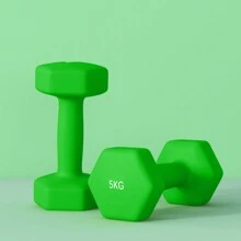 SPORTNOW Set Of 2 Hex Dumbbells, Weights Pair With Non-Slip Grip, Home Gym Fitness Training Equipment - Green - View 8