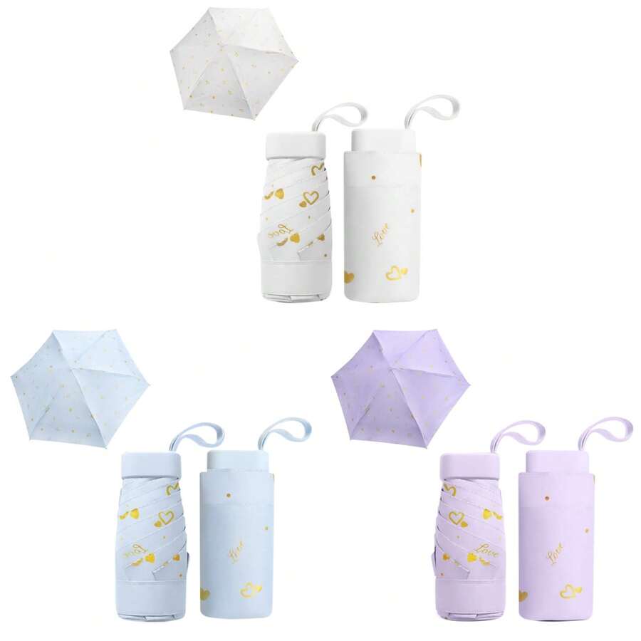 Ô du lịch gấp gọn 6 thanh ô mini cầm tay chống tia UV, chống gió, ô bỏ túi gia cố có hộp đựng dạng viên nang, ô che mưa và nắng cho nam nữ - Nhiều màu - Xem 1