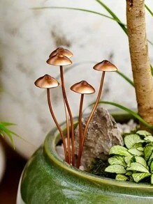 1/2/4pcs Enchanting Metal Mushroom Statues - Perfect For Bonsai, Potted Plants And Outdoor Garden Decor | Ideal Thanksgiving Gift - Metal Mushroom - View 11