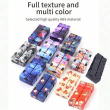 Set da 3-10 pezzi Cubo magico pieghevole casuale a motivi spaziali, puzzle a 2 strati a taschino