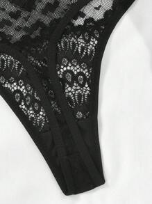 Damskie koronkowe haftowane seksowne majtki, oddychające wygodne trójkątne majtki