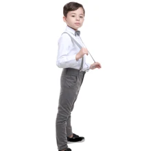 Children's Social Set For Boys, Pageboys, Wedding Suspenders, Gray, Sizes 1 To 16 - 灰色 - 查看 8