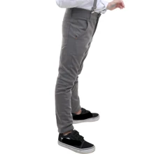 Children's Social Set For Boys, Pageboys, Wedding Suspenders, Gray, Sizes 1 To 16 - 灰色 - 查看 5