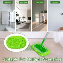 2/4/6 件装平板拖把替换垫兼容扫地拖把强力吸水深层除尘适用于清洁厨房浴室清洁工具圣诞节万圣节