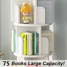 Rotating Bookshelf 3 Tier,360 Display Floor Standing Bookcase Storage Rack For Kids & Adults, Corner Spinning Book Shelf For Small Space, Multi-Functional Bookshelf Organizer For Bedroom,Living Room - 白色 - 查看 6