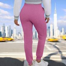 JOGGER AFELPADO LISO CASUAL CON BOLSAS IDEAL PARA TODO TIPO DE ACTIVIDAD     (F1B) - Rosa - Ver 3