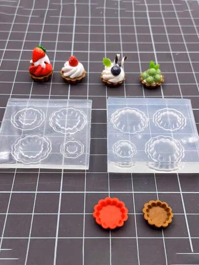 Mini Round Tart Bottom Tray, Miniature Desktop Decor 3D Silicone Mold, Mini Pendant Jewelry Making Silicone Mold, Christmas Realistic UV Resin Super Light Clay Mold