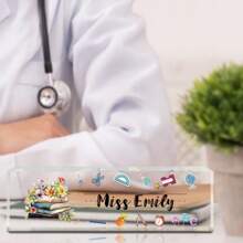 1pc Custom Desk Name Plates, Thank You Gift For Teacher, Acrylic Personalized Name Plaque For Desks, Custom Teacher Appreciation Gifts, Promotion Gift For Colleague, Custom Name Plate Gifts For Boy, Personalized Name Sign Gifts For Girl, Office Decor, Desk Name Plate Personalized, Acrylic Desk Ornaments Baby Shower Family Decorations Gifts Winter Eve Gifts Back To School Winter Gift Ideas Boy Girl Valentine's Day - Clear - View 5