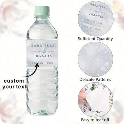 30 Etiquetas personalizadas para botellas de agua, pegatinas autoadhesivas, envoltura de caramelos, decoración para despedida de soltera, texto personalizado, adhesivo, elegante, adorable, colorido, personalizado, único, regalo ideal para ella, amigos, hijo, hija, estudiantes, trabajadores, escuela, hogar, oficina, multifuncional, ornamental, reutilizable, exquisito, elegante, de alta calidad, colorido, moderno, personalizado, único, regalo ideal para él, novio, papá, novia, mamá, familia, amigos, salón de té, hogar, jardín, oficina, para aniversarios, para el Día de San Valentín, para el Día de la Madre, para cumpleaños, para el Día del Padre, para graduaciones, para bodas, para inauguración de la casa, decoración navideña, decoración del hogar