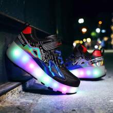 Tenis Patin Patines Led Con 2 Ruedas Extraíbles.chico #20a24 - Tipo de Enchufe A USA (110-127V) - Ver 5