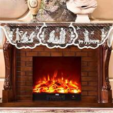 1 件圣诞派对装饰壁炉蕾丝圣母玛利亚图案家居壁炉装饰，派对装饰，派对用品，节日装饰，节日用品，万圣节，万圣节装饰 - 白色 - 查看 5