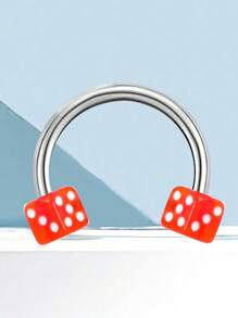 1 件医用级不锈钢鼻环耳环，多色骰子设计，适合年轻女性日常和节日佩戴 - 多功能環 - 查看 13