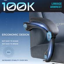 Fabric Gaming Chair, Ergonomic Computer Chair With Footrest And Lumbar Support Height Adjustable Home Office Chair - 灰色 - 查看 8
