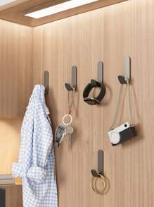 5pcs/10pcs Strong Adhesive Hooks, Wall Mounted Hooks For Bathroom Towel, Clothes Hanger, No Drill Required, Sticky Wall Hooks For Bathroom, Kitchen