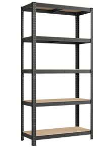 SONGMICS 5-Tier Shelving Unit, Steel Shelving Unit For Storage, Tool-Free Assembly, For Garage, Shed, Load Capacity 875 Kg, 40 X 90 X 180 Cm, Grey - Grey - View 9
